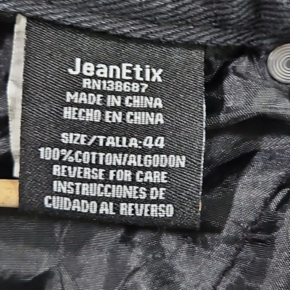 Jeanetix Jeans Men's W40 L30 Black Relaxed Straight Leg Mid Rise 100% Cotton - Picture 8 of 16